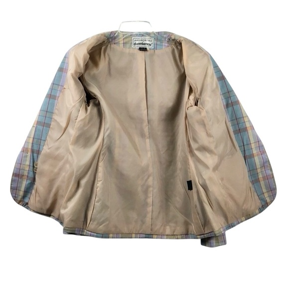 Vintage Donnkenny pastel plaid fully lined blazer - Picture 7 of 8